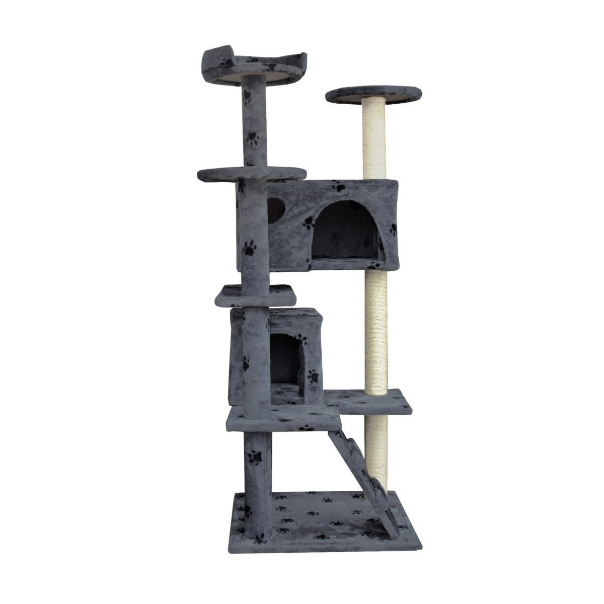 Copacul de zgâriat de culoare gri pentru pisici