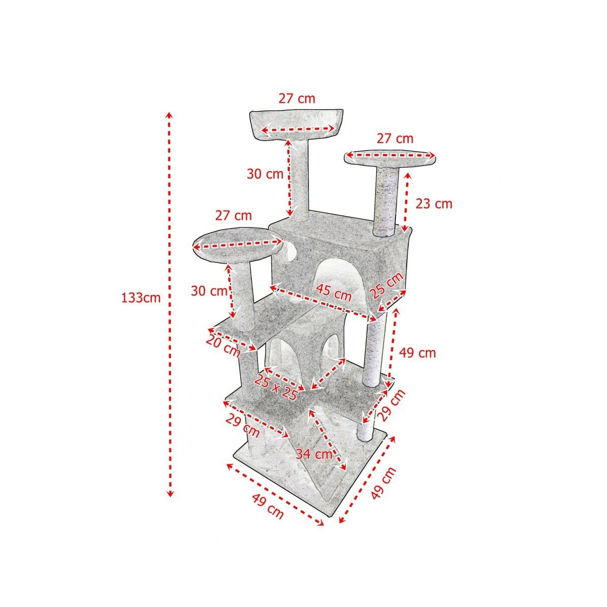 Casa de zgomot pentru pisici de culoare gri închis
