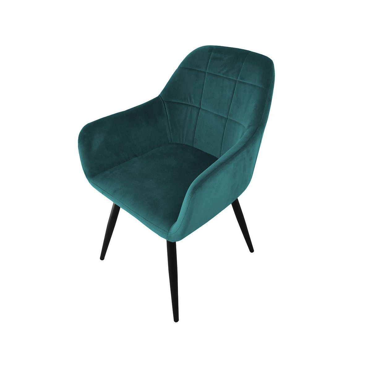 Scaunele din catifea cusute, de culoare verde - 2 bucăți