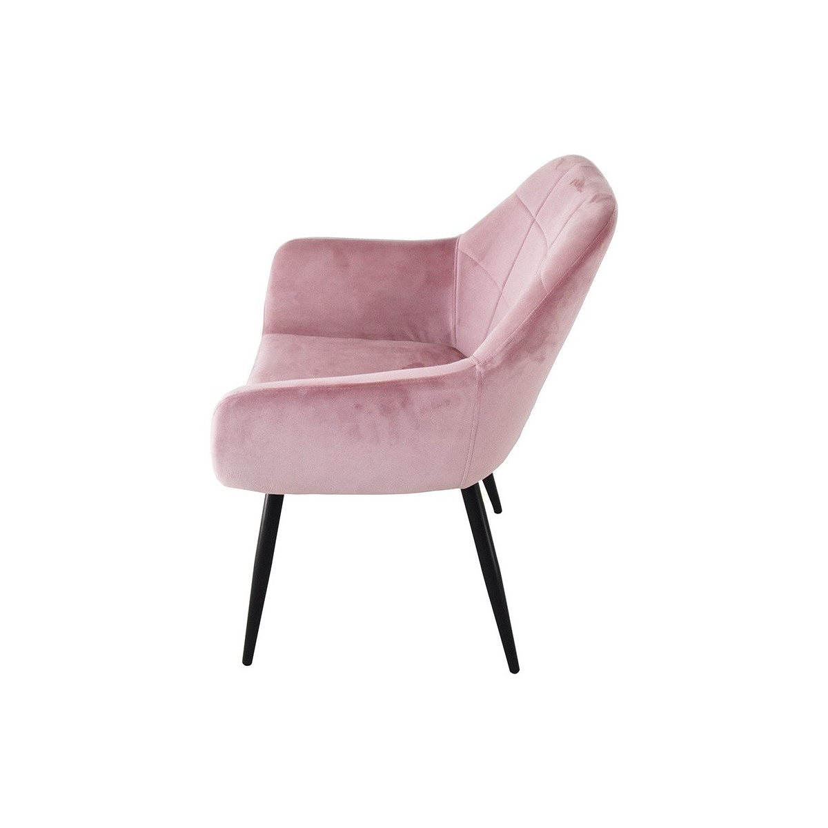 Scaune din velur cusute în culoarea roz - 2 bucăți în set