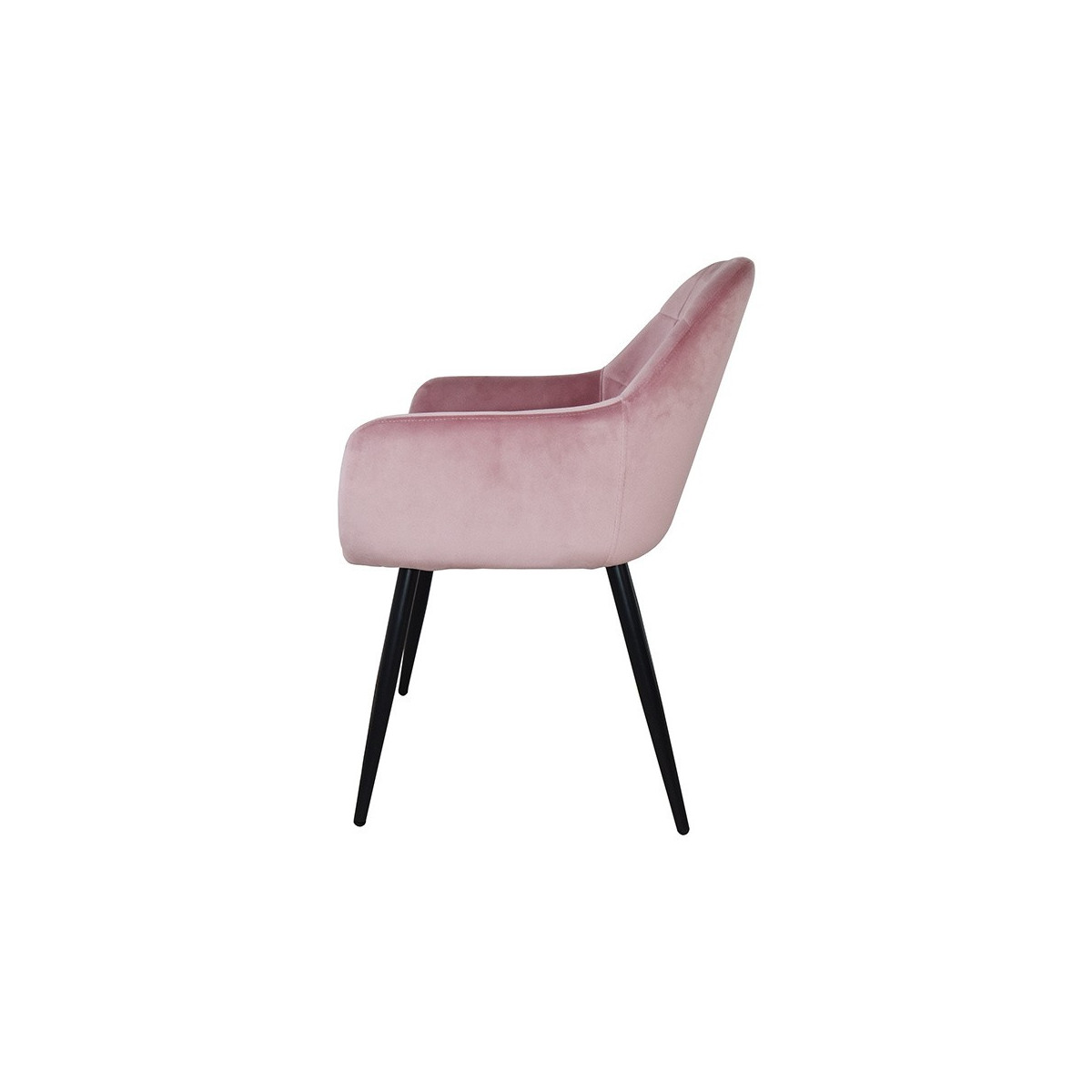 Scaune din velur cusute în culoarea roz - 2 bucăți în set