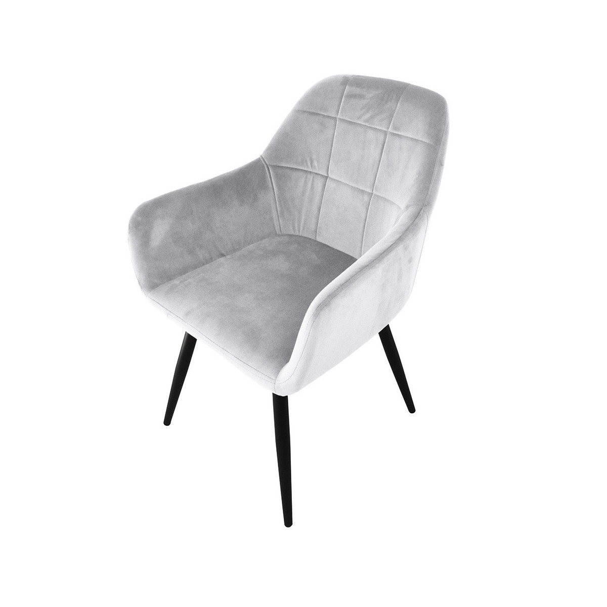 Stilou scaune din velur de culoare gri - 2 bucăți în set