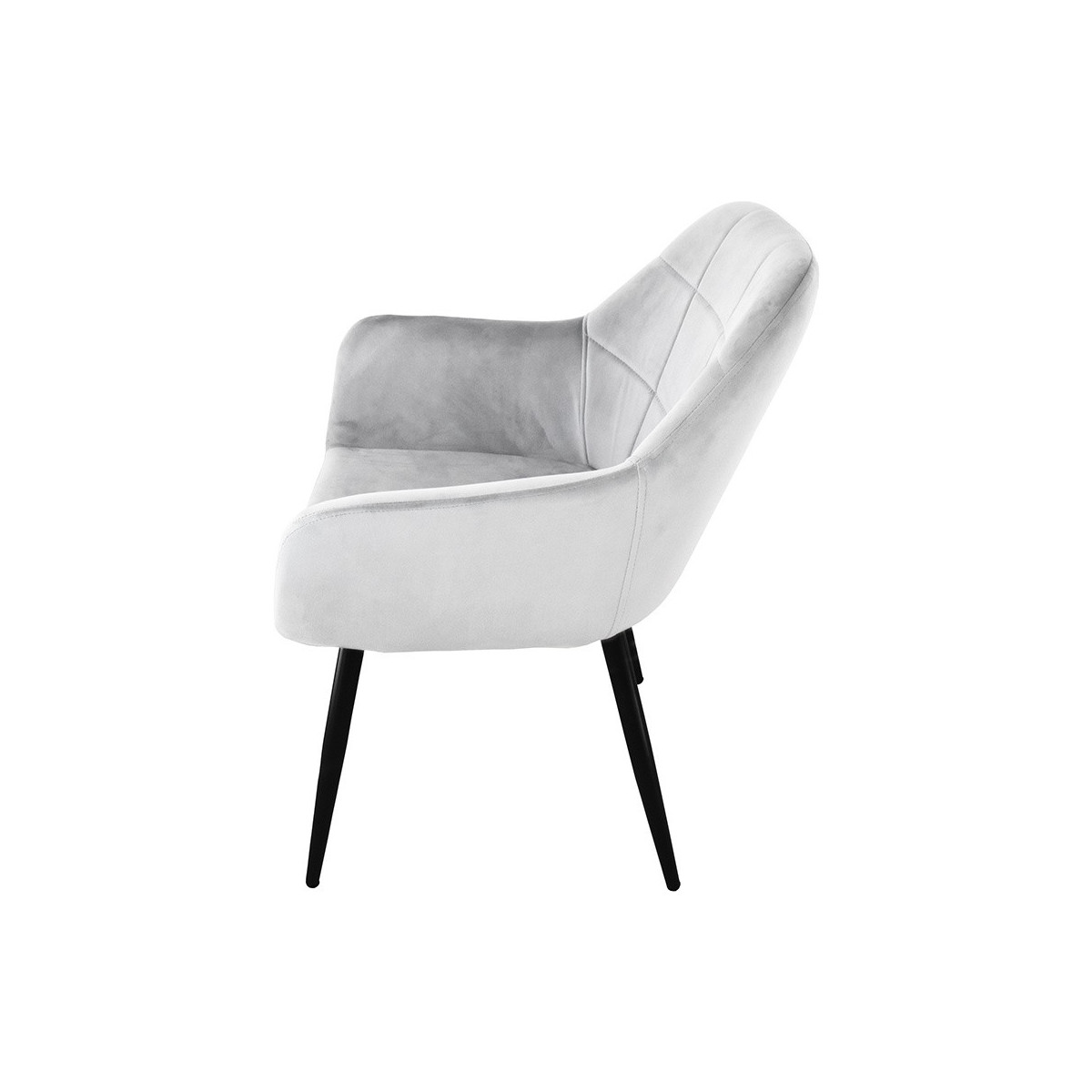 Stilou scaune din velur de culoare gri - 2 bucăți în set