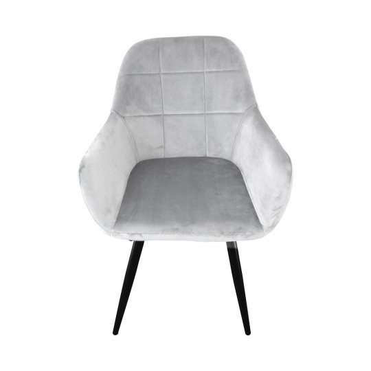 Stilou scaune din velur de culoare gri - 2 bucăți în set