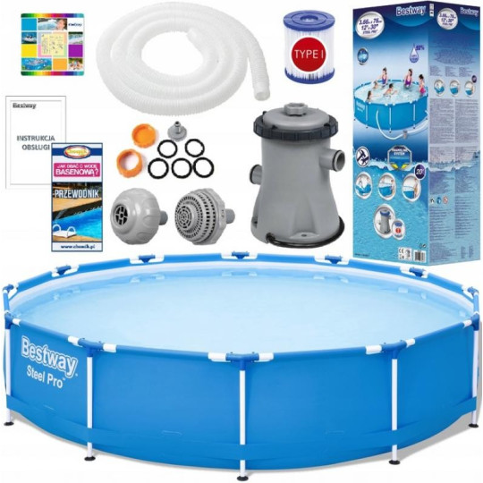 Bazin de calitate pentru grădină de culoare albastră cu pompă și filtrul