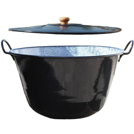 Cazan smaltat de 50 L cu capac