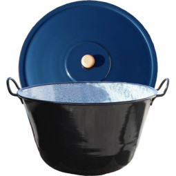 Cazan smaltat de 50 L cu capac