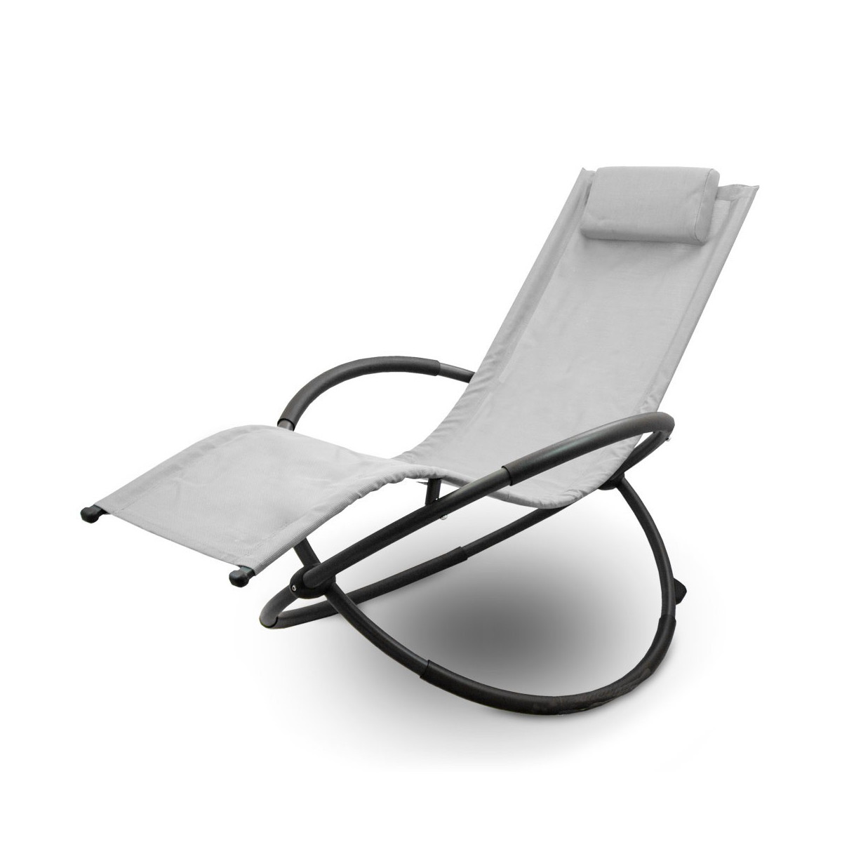 Scaun de grădină de culoare gri cu pernuță