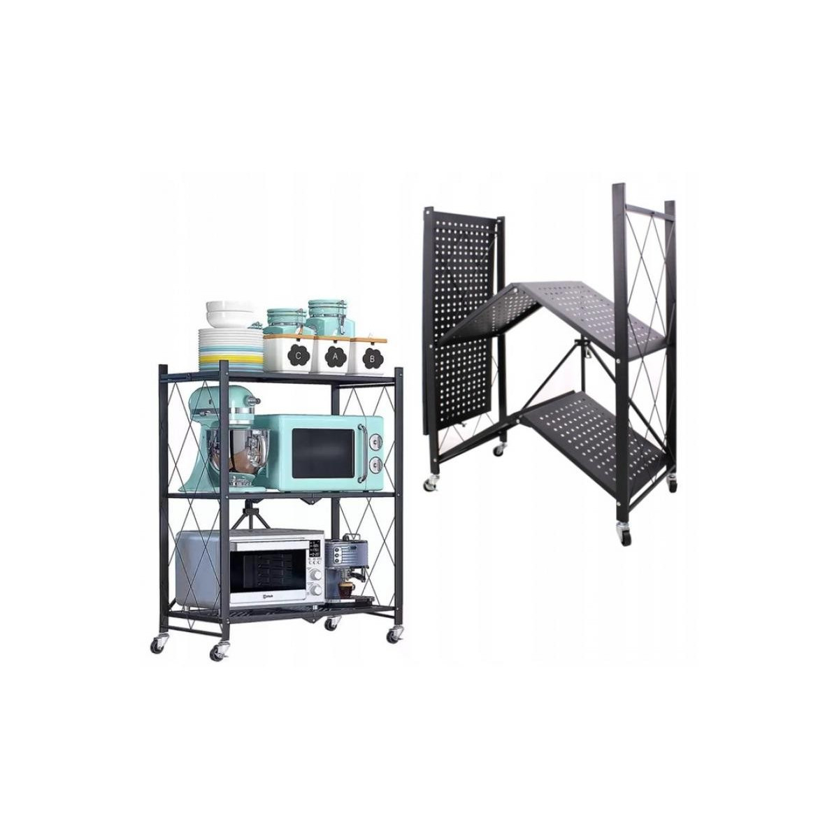 Raft de calitate cu roți, 3 etaje, 87x72x34 cm