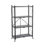 Ră shelf de calitate pe roți de culoare neagră 127x72x34 cm