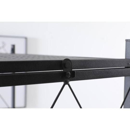 Ră shelf de calitate pe roți de culoare neagră 127x72x34 cm