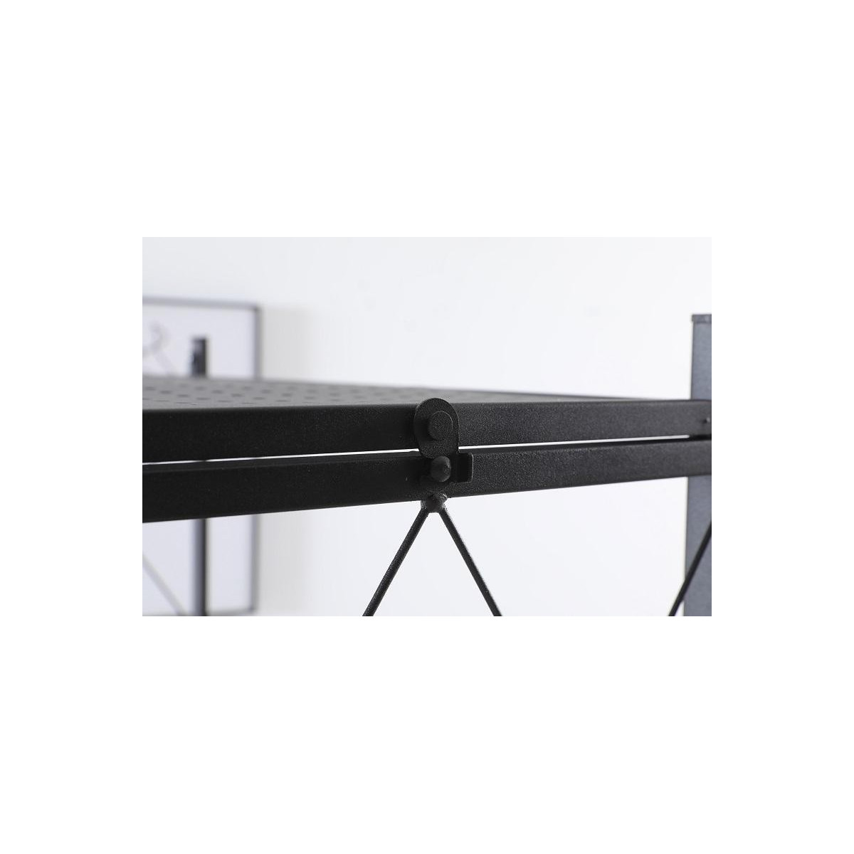 Ră shelf de calitate pe roți de culoare neagră 127x72x34 cm