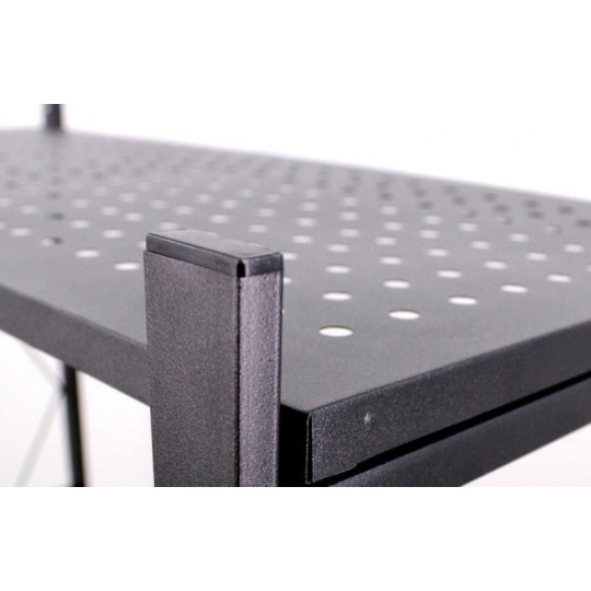 Ră shelf de calitate pe roți de culoare neagră 127x72x34 cm