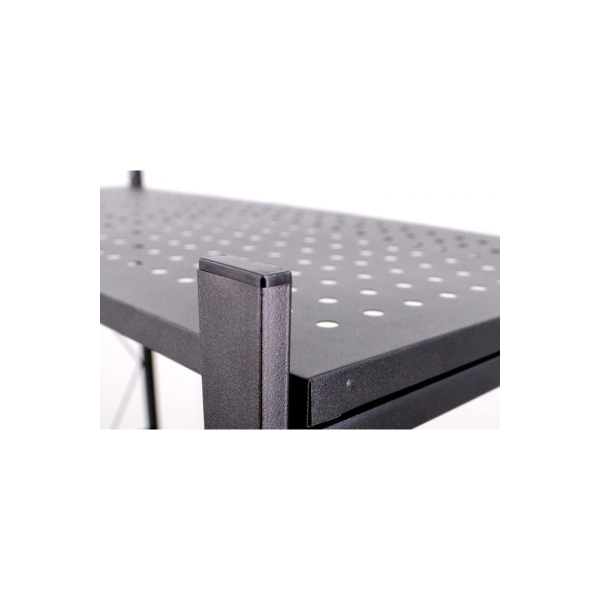 Ră shelf de calitate pe roți de culoare neagră 127x72x34 cm