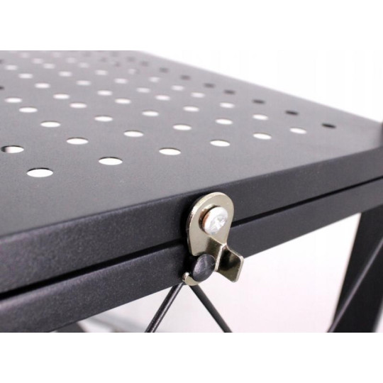 Ră shelf de calitate pe roți de culoare neagră 127x72x34 cm