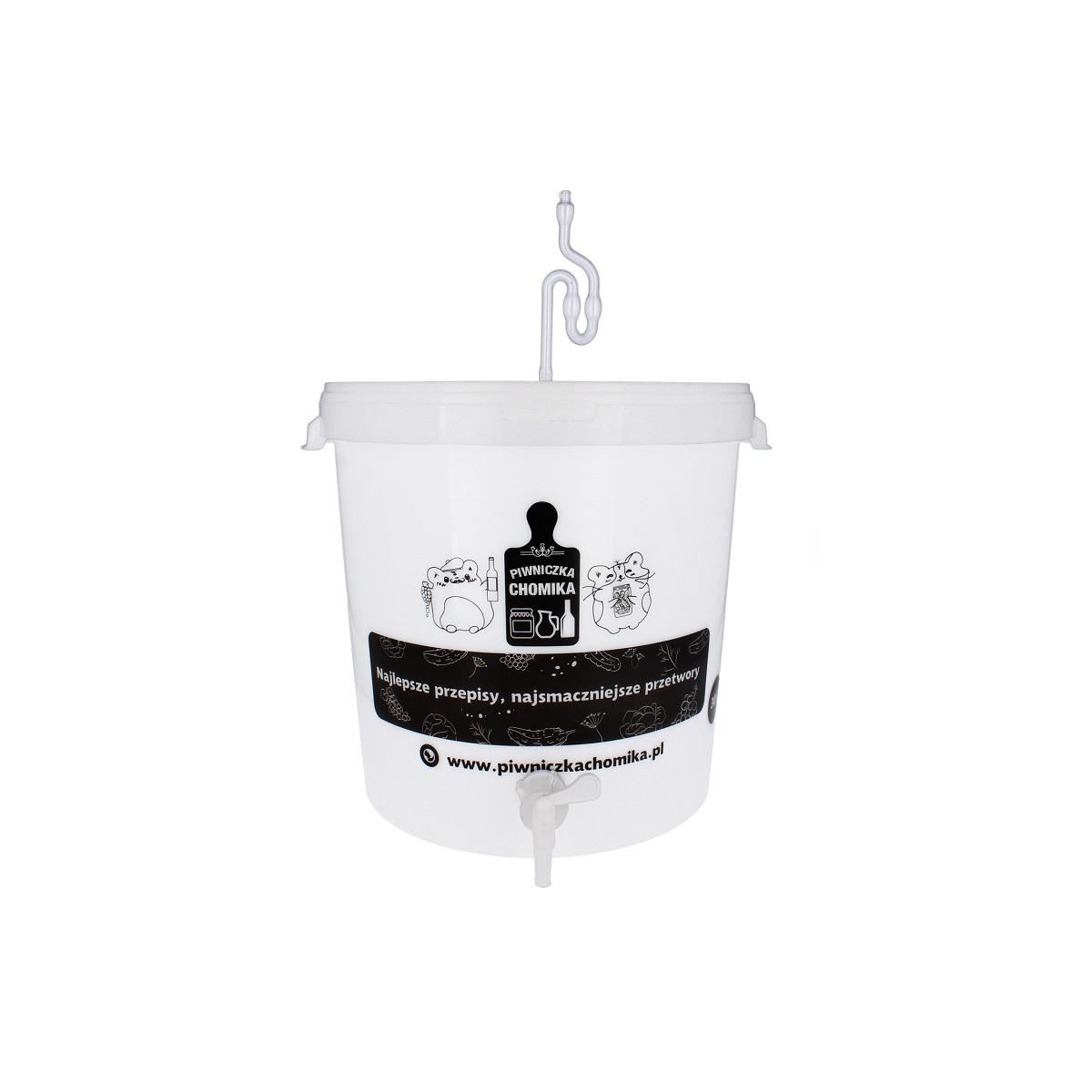 Vas fermentare de 30L cu capac, robinet, tub și garnitură