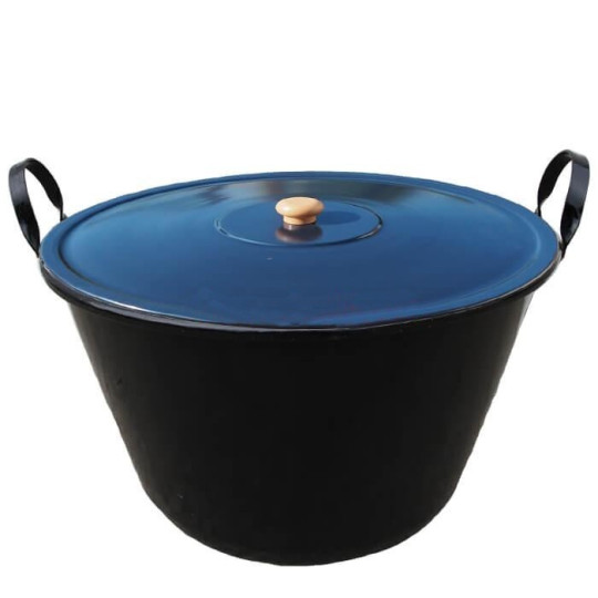 Cazma smaltat cu volum de 60 L și capac.