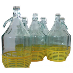 Set de 6 damigene pentru vin, 5L, cu închidere mecanică