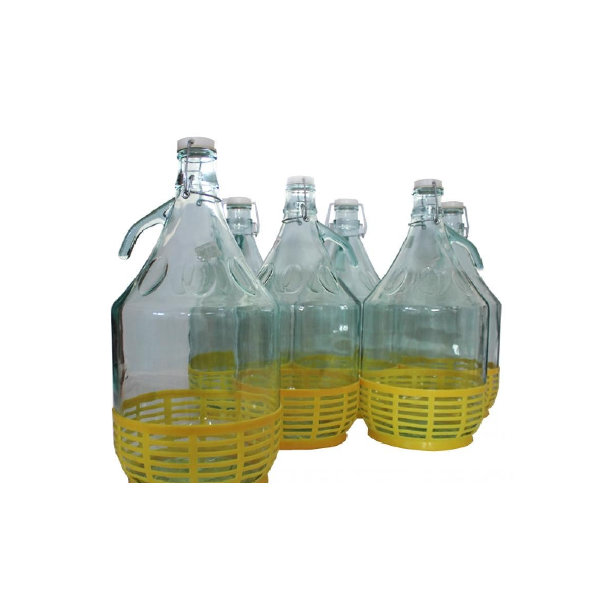 Set de 6 damigene pentru vin, 5L, cu închidere mecanică