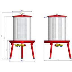 Presă pentru fructe hidraulică 20L 46x46x68,5 cm