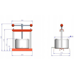 Presa de fructe din inox 3 L