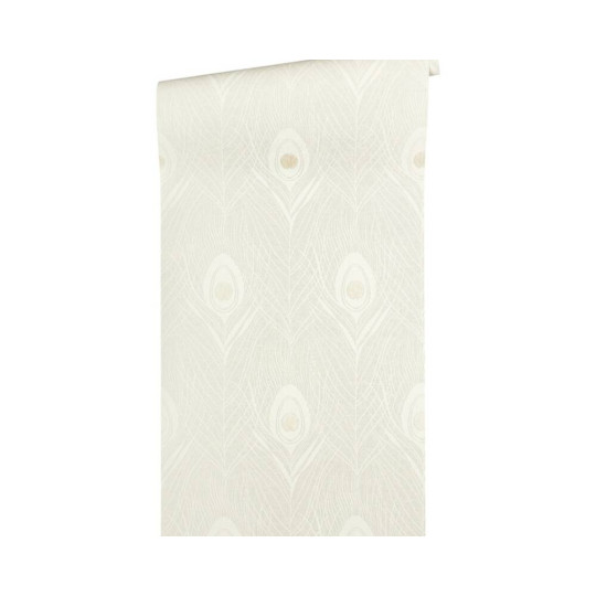 Tapetă de calitate pentru perete de culoare verde cu motiv de pană de păun Absolutely Chic 36971-4