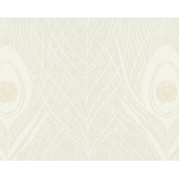 Tapetă de calitate pentru perete de culoare verde cu motiv de pană de păun Absolutely Chic 36971-4