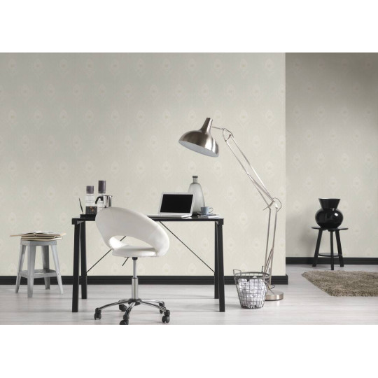 Tapetă de calitate pentru perete de culoare verde cu motiv de pană de păun Absolutely Chic 36971-4