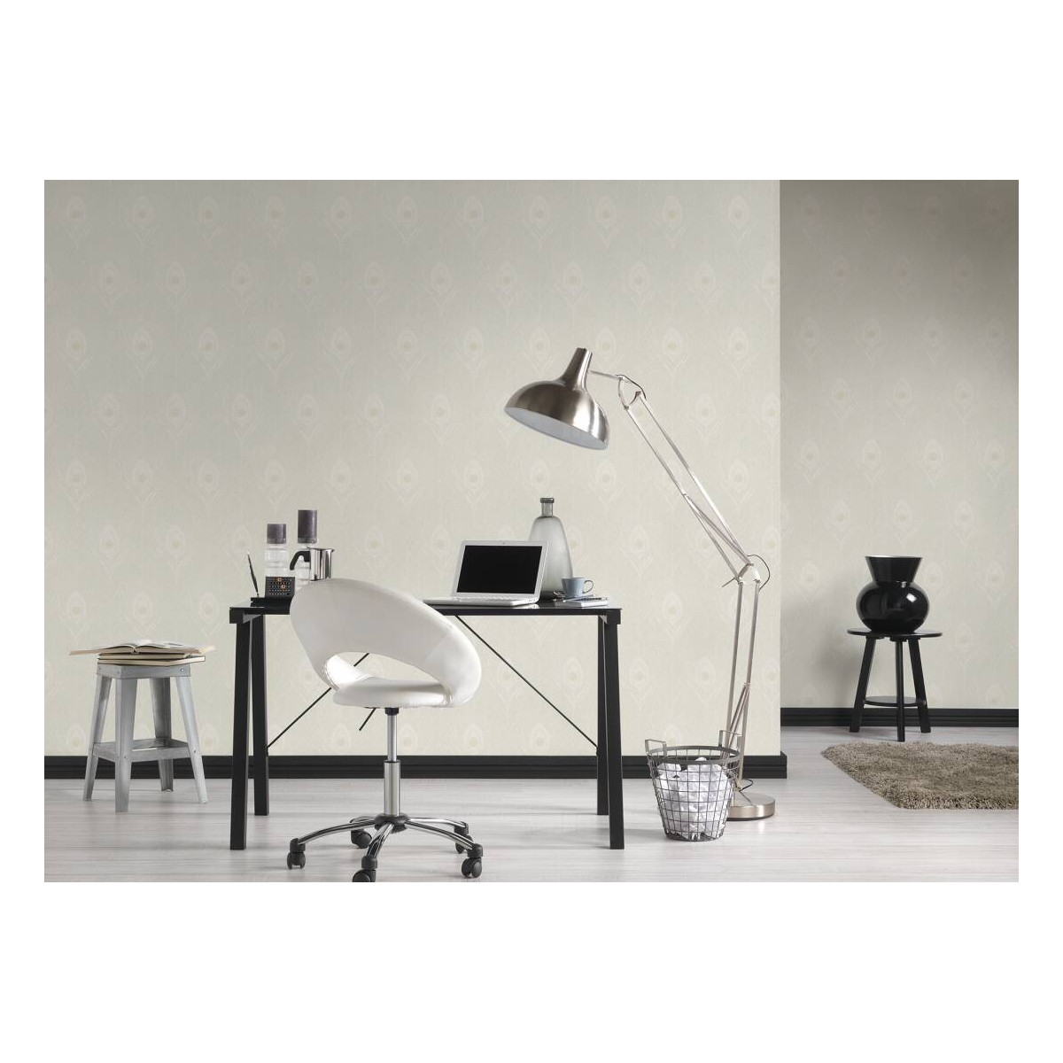 Tapetă de calitate pentru perete de culoare verde cu motiv de pană de păun Absolutely Chic 36971-4