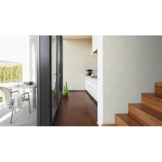 Tapetă de calitate pentru perete de culoare verde cu motiv de pană de păun Absolutely Chic 36971-4
