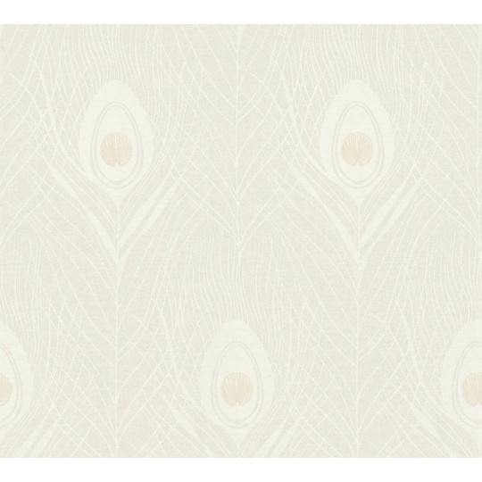 Tapetă de calitate pentru perete de culoare verde cu motiv de pană de păun Absolutely Chic 36971-4