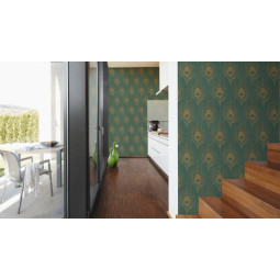 Tapetă de calitate pentru perete în culoarea verde din colecția Absolutely Chic
