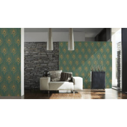Tapetă de calitate pentru perete în culoarea verde din colecția Absolutely Chic
