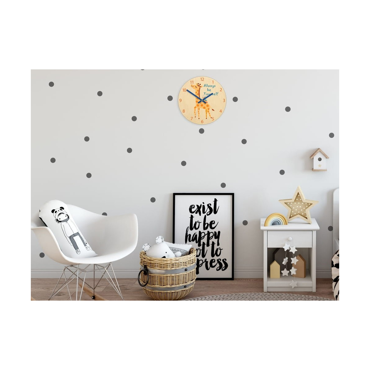 Ceasuri de perete pentru copii cu motif de girafă