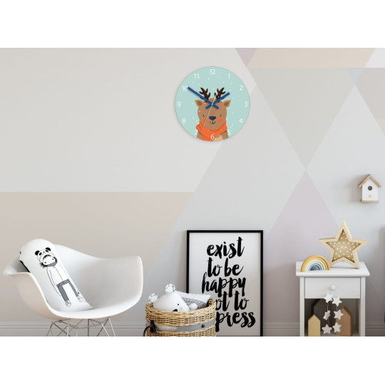 Ceasuri frumoase pentru copii cu motiv de Crăciun cu cerb