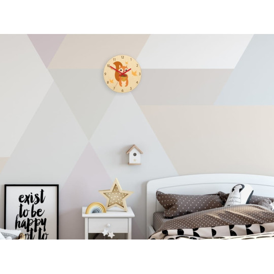 Ceasuri de perete pentru copii cu motiv de veveriță