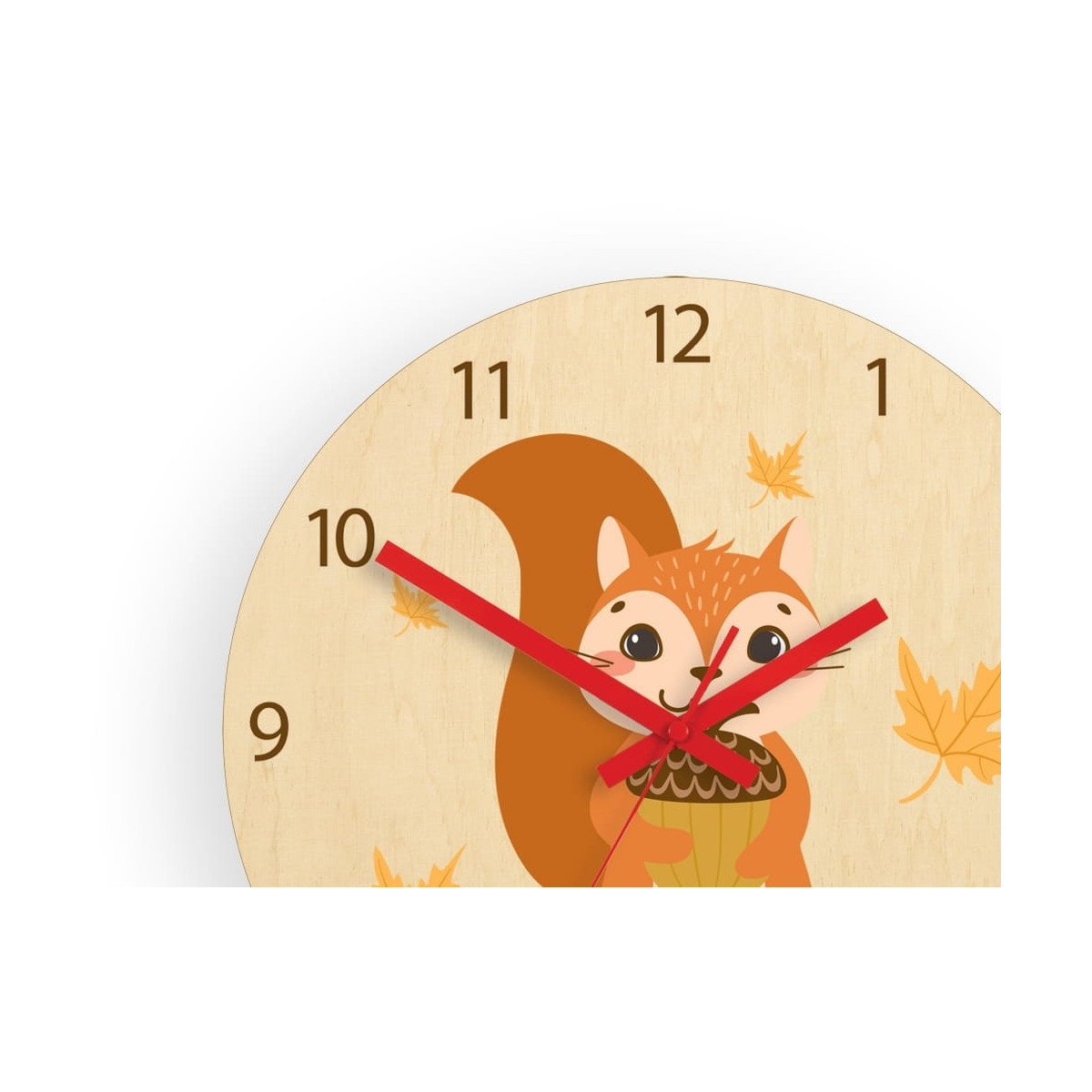 Ceasuri de perete pentru copii cu motiv de veveriță