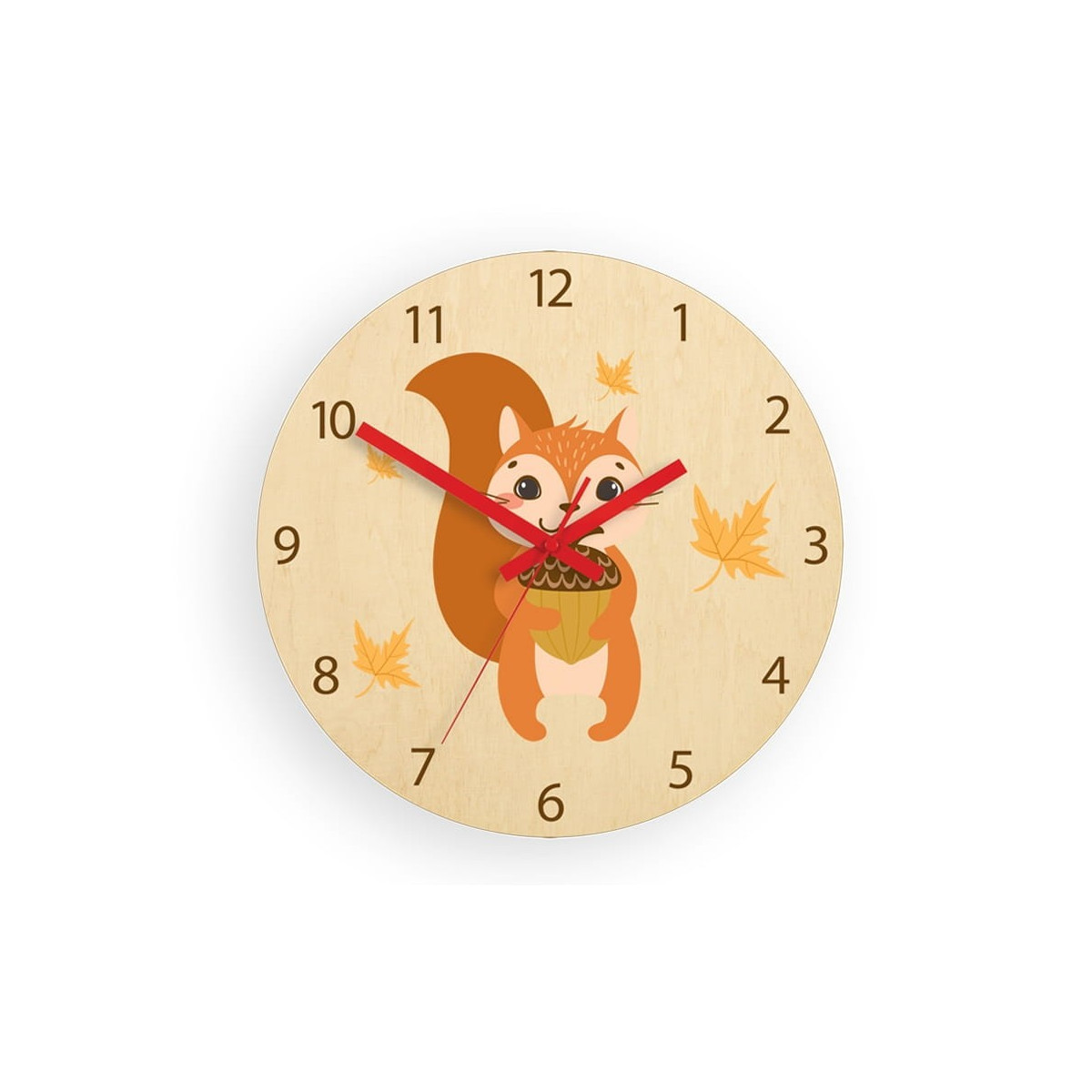 Ceasuri de perete pentru copii cu motiv de veveriță