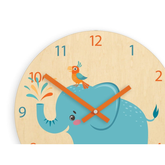 Ceas de perete pentru copii cu motivul unui elefant
