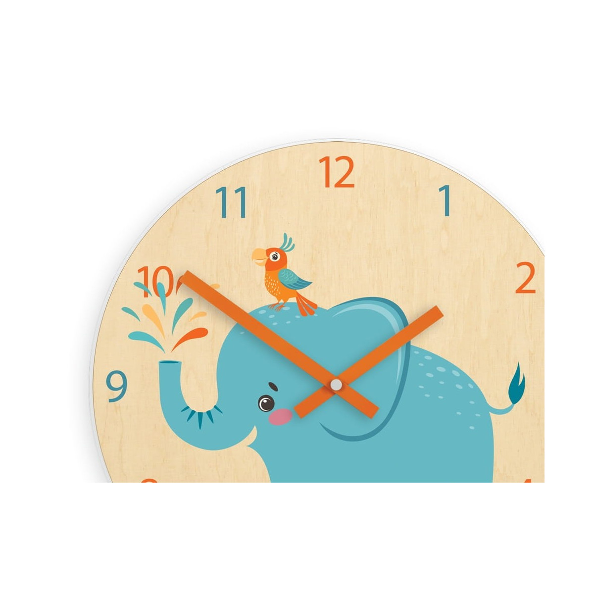 Ceas de perete pentru copii cu motivul unui elefant