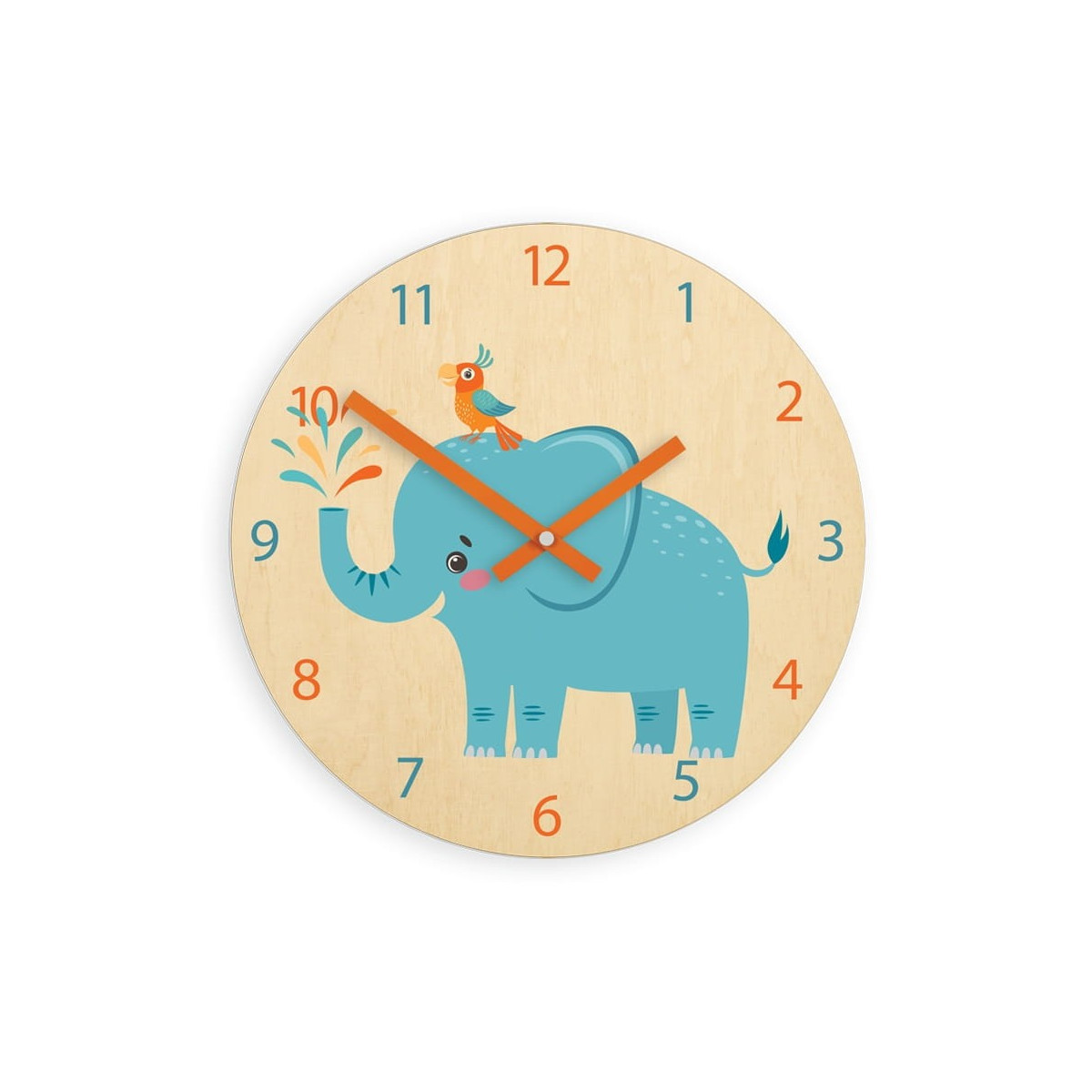 Ceas de perete pentru copii cu motivul unui elefant