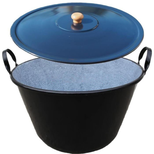 Cazan smaltat de 70 L cu capac