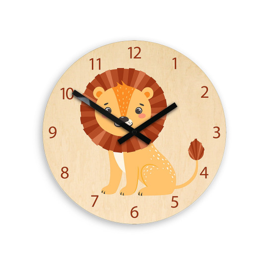 Ceasuri de perete originale pentru copii cu motivul unui leu