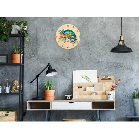 Ceasuri de perete pentru copii, silențioase, cu un cameleon