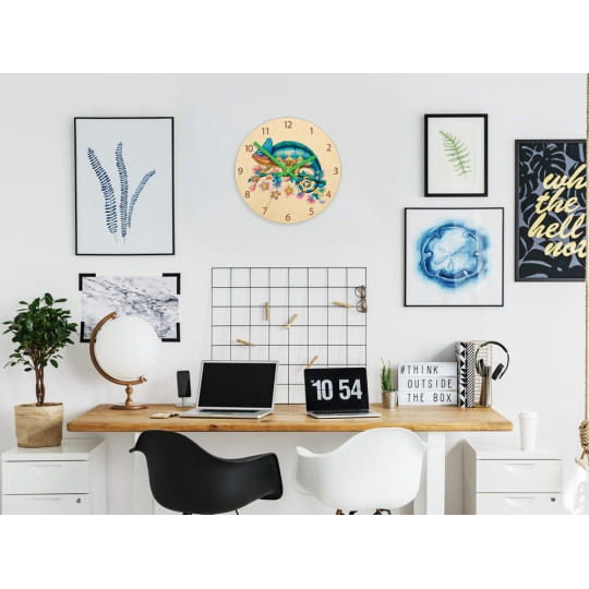 Ceasuri de perete pentru copii, silențioase, cu un cameleon