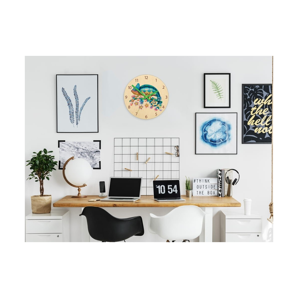 Ceasuri de perete pentru copii, silențioase, cu un cameleon