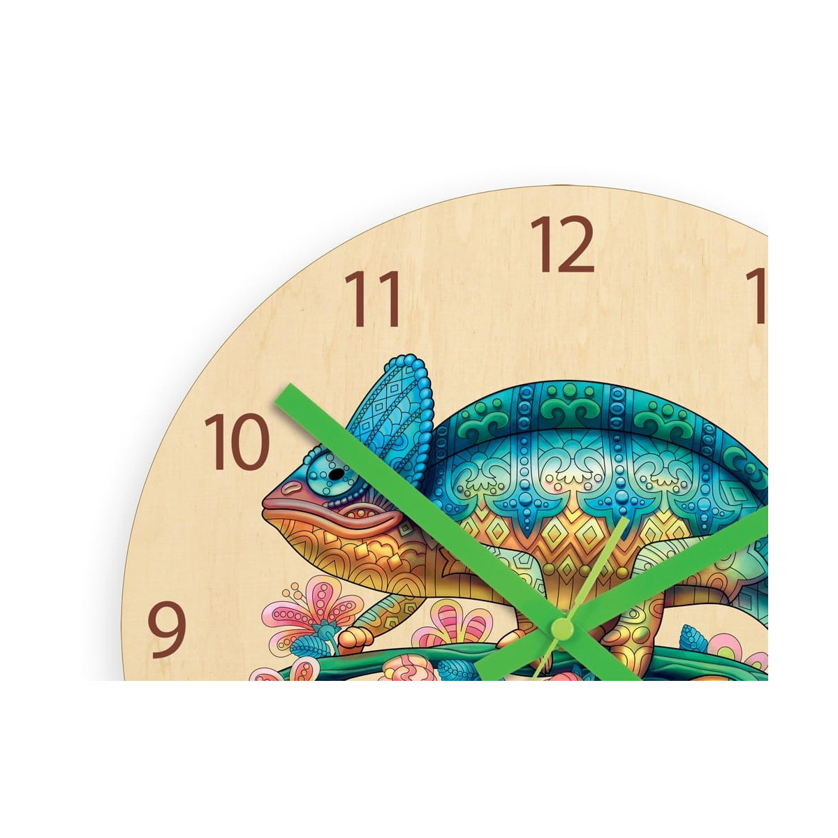 Ceasuri de perete pentru copii, silențioase, cu un cameleon