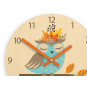 Ceas de perete pentru copii cu bufniță de toamnă