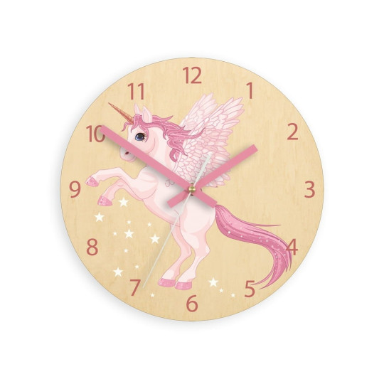 Ceas pentru camera copiilor cu un unicorn