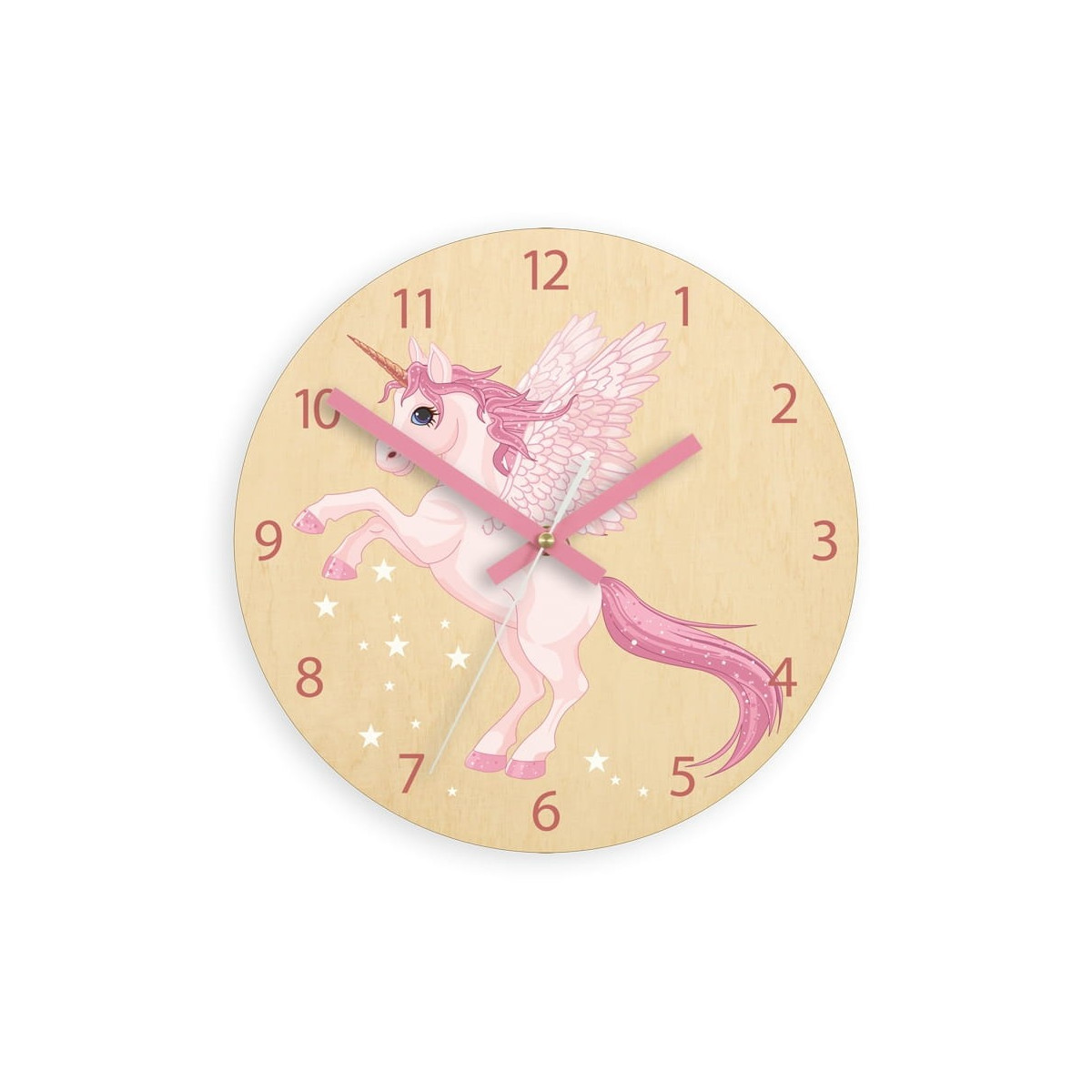 Ceas pentru camera copiilor cu un unicorn